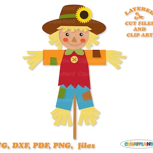 Directe download. Schattig vogelverschrikker SVG gesneden bestand en illustraties. Commerciële licentie is inbegrepen! S_11.