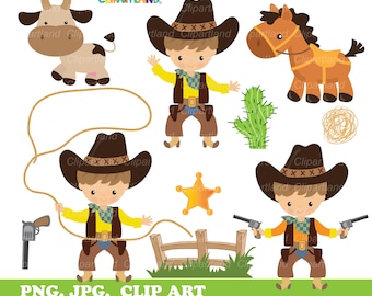 INSTANT Download. Cowboy clip art. Ccb_9. Personal and commercial use.