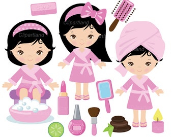 INSTANT Download. Spa girl clip art. Cspa_42_spa.  Personal and commercial use.