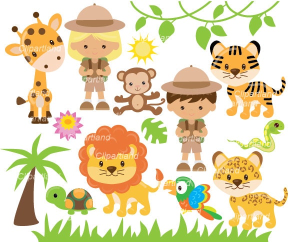 INSTANT Download. Safari animals clip art. Csaf_33. Personal and comm…