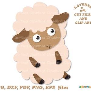 SOFORTIGER Download. Niedliches kleines Schaf svg Schnittdatei und Clip Art. Kommerzielle Lizenz ist enthalten! S_20.
