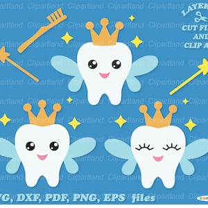 Directe download. Schattig Tandenfee gesneden bestand en clip art SVG. Commerciële licentie is inbegrepen! T_1.