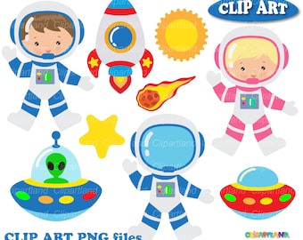 INSTANT Download. Cute astronaut. Space clip art. Personal and Commercial use included! S_10.