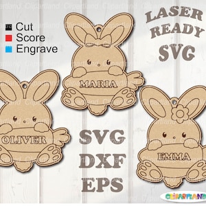 SOFORTIGER Download. Osterhasen und Karotten Korb Geschenkanhänger. Personalisierter Anhänger. Schneidedatei für Laser. T_7.