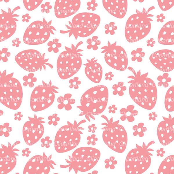 INSTANT Download. Personal and Commercial use is included! Strawberry seamless pattern cut files SVG and DXF. St_2.