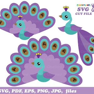 Download istantaneo. File tagliati in formato SVG di pavone. Cp_2. Uso personale e commerciale.