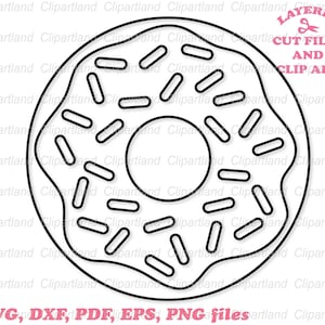 INSTANT Download. Commercial license is included up to 500 uses! Donut svg cut file and clip art. D_7.