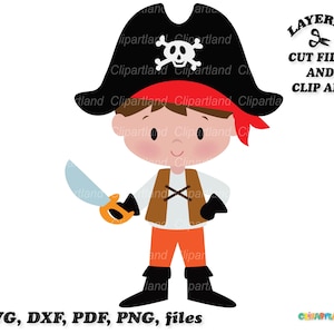 SOFORTIGER Download. Niedlicher kleiner Piratenjunge, SVG-Schnittdatei und ClipArt. Persönliche und kommerzielle Nutzung. P_15.