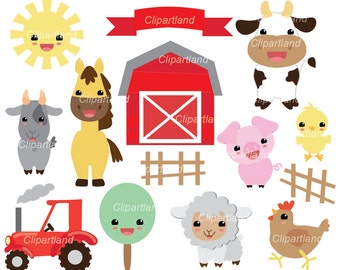 INSTANT Download. CF_67_Farm. Farm clip art. Personal and commercial use.