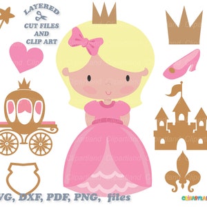 SOFORTIGER Download. Niedliche Prinzessin Mädchen SVG Schnittdatei und Clip Art. Persönliche und kommerzielle Nutzung. S_33.