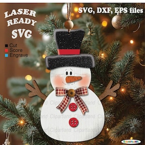 SOFORTIGER Download. Weihnachtsschmuck Schneemann svg schnitt für Laser geschnitten. S_20.