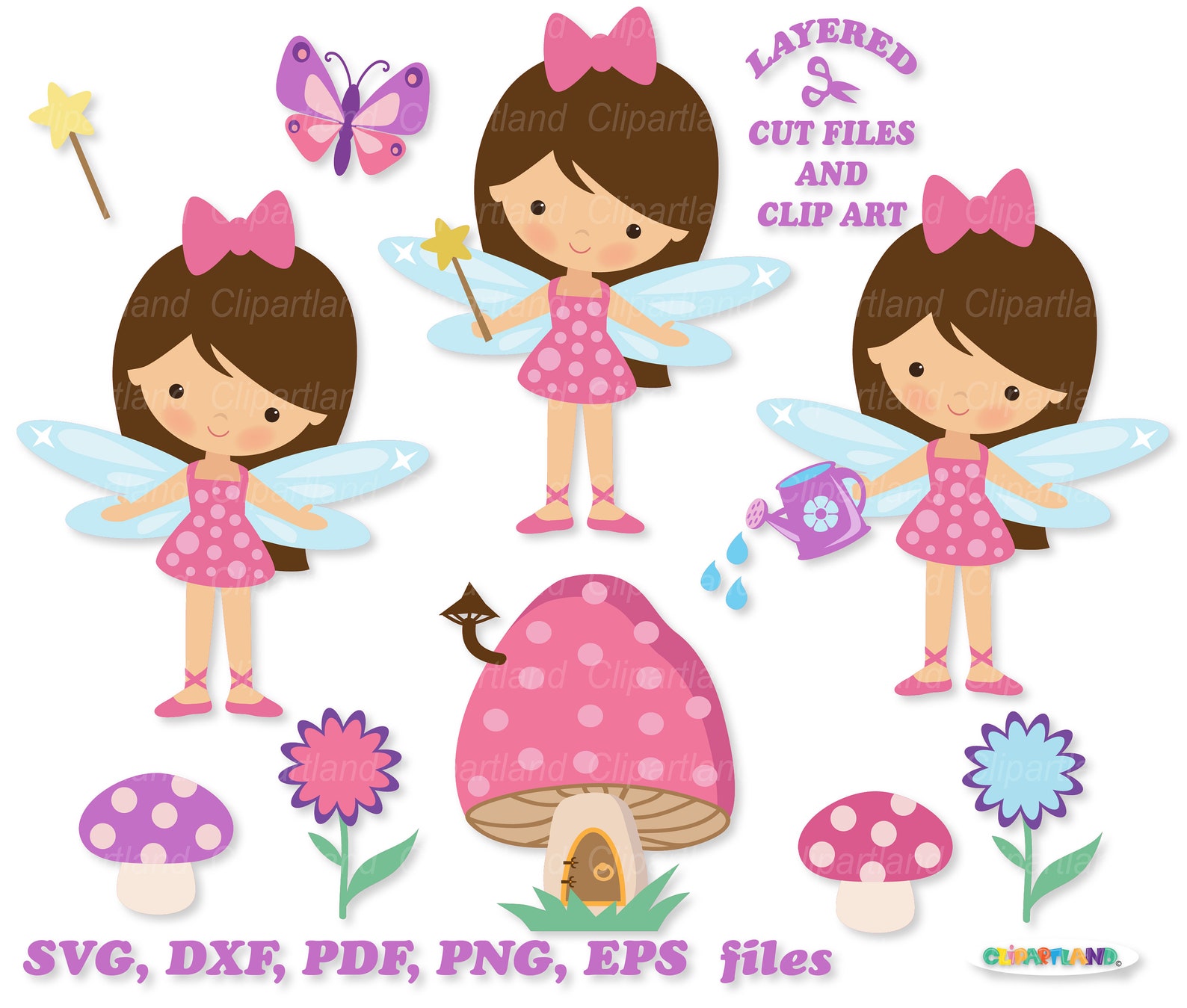Cute Fairy SVG Cut Files, Clipart (digital Download) - Etsy