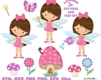 Cute Fairy SVG Cut Files, Clipart (Digital Download)