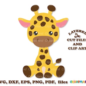 Cute Giraffe SVG, PNG Clipart – Commercial License (Digital Download)