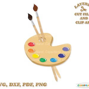 INSTANT Download. Colorful palette svg cut file and clip art. Personal and commercial use. P_1.