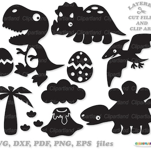 Download instantâneo. Arquivo de corte SVG de silhueta de dinossauro fofo. Cd_10. Uso pessoal e comercial.