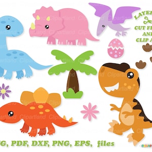 SOFORTIGER Download. Lustige bunte Baby Dinosaurier svg Schnittdatei. Dino Clip Art. Persönliche und kommerzielle Nutzung. D_51.