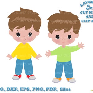 Directe download. Schattige kleine jongen gesneden bestand en clip art SVG. Commerciële licentie is inbegrepen! B_1.