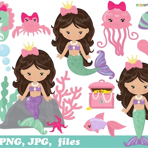 Téléchargement instantané. Clipart de sirènes. cm_113. Utilisation personnelle et commerciale.
