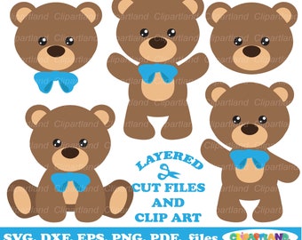 Cute Teddy Bear Boy Clipart & Cut Files (SVG, PDF, PNG)