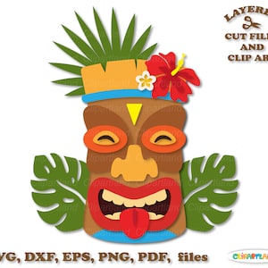 Téléchargement instantané. Fichier de coupe svg masque tiki drôle et clipart. La licence commerciale est incluse! M_21.