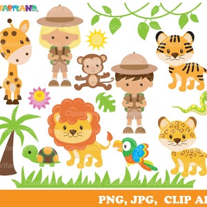 Download INSTANTÂNEO. Clip art de animais do Safari. Csaf_33. Uso pessoal e comercial.