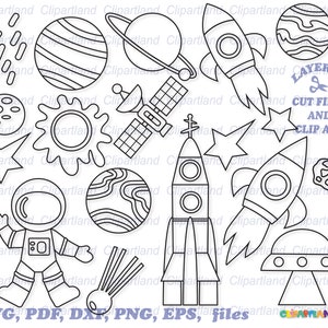 INSTANT Download. Space svg cut file and clip art. Commercial license is included up to 500 uses! S_5_bw.