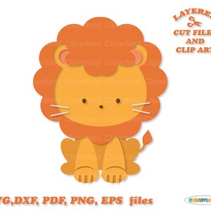 INSTANT Download. Cute sitting baby lion svg cut files and clip art. Personal and commercial use. L_3.