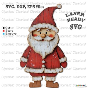 Download INSTANTÂNEO. Enfeite de Natal Papai Noel, arquivo svg recortado para laser. S_2.
