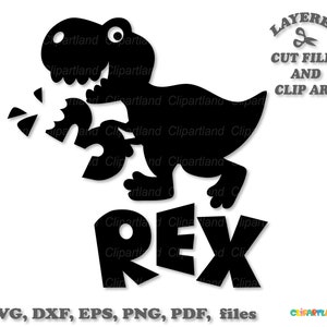 SOFORTIGER Download. Drei Rex Dinosaurier Silhouette svg Schnittdatei und Clip Art. Dbr_1. Persönliche und kommerzielle Nutzung.