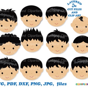 Descarga instantánea. Cara de niño svg archivos cortados y imágenes prediseñadas. Novio_1. Uso personal y comercial.