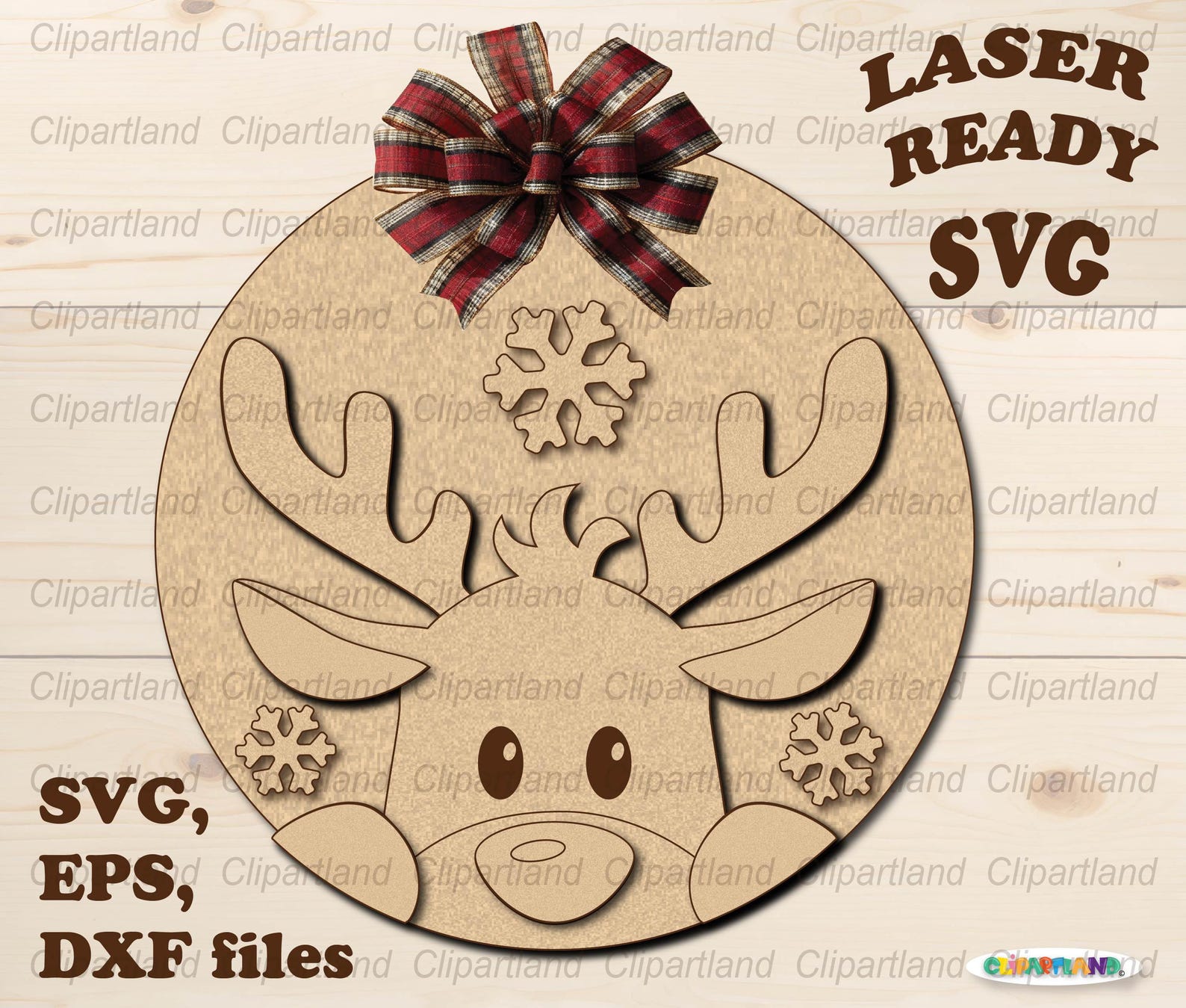 INSTANT Download. Christmas Reindeer Door Hanger for Laser Cutting ...