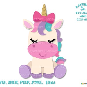 Directe download. Schattig girly Eenhoorn SVG gesneden bestand en illustraties. Commerciële licentie is inbegrepen! U_8.