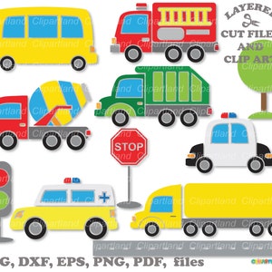 INSTANT Download. Transport svg, dxf cut files and clip art. T_2.