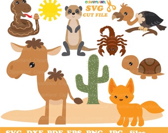 INSTANT Download. Desert animals svg cut files and clip art. Da_1. Personal and commercial use.