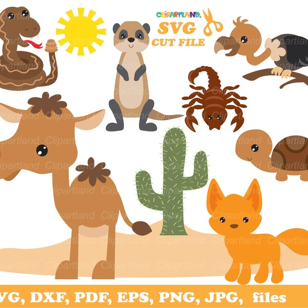 INSTANT Download. Desert animals svg cut files and clip art. Da_1. Personal and commercial use.