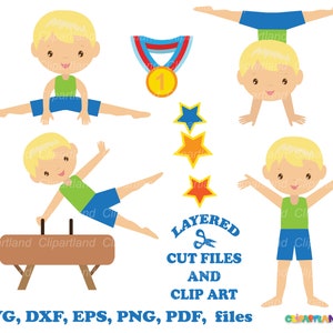 INSTANT Download. Cute gymnastics. Boy gymnast svg cut file and clip art. Commercial license is included ! Gb_2.