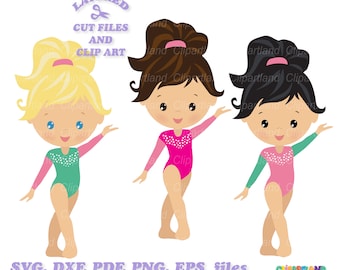 Gymnast Girl Clipart: SVG, PNG, PDF Files (Digital Download)