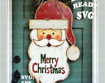 Santa Claus Face Door Hanger, Laser Cut File (SVG, DXF)
