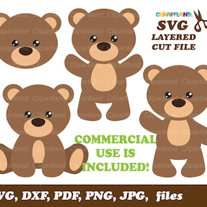 SOFORTIGER Download. Süßer kleiner Bär svg geschnitten Datei und ClipArt. B_10. Persönliche und kommerzielle Nutzung.