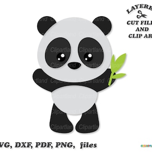 Descarga instantánea. Lindo bebé oso panda svg archivos cortados y imágenes prediseñadas. Uso personal y comercial. P_11.
