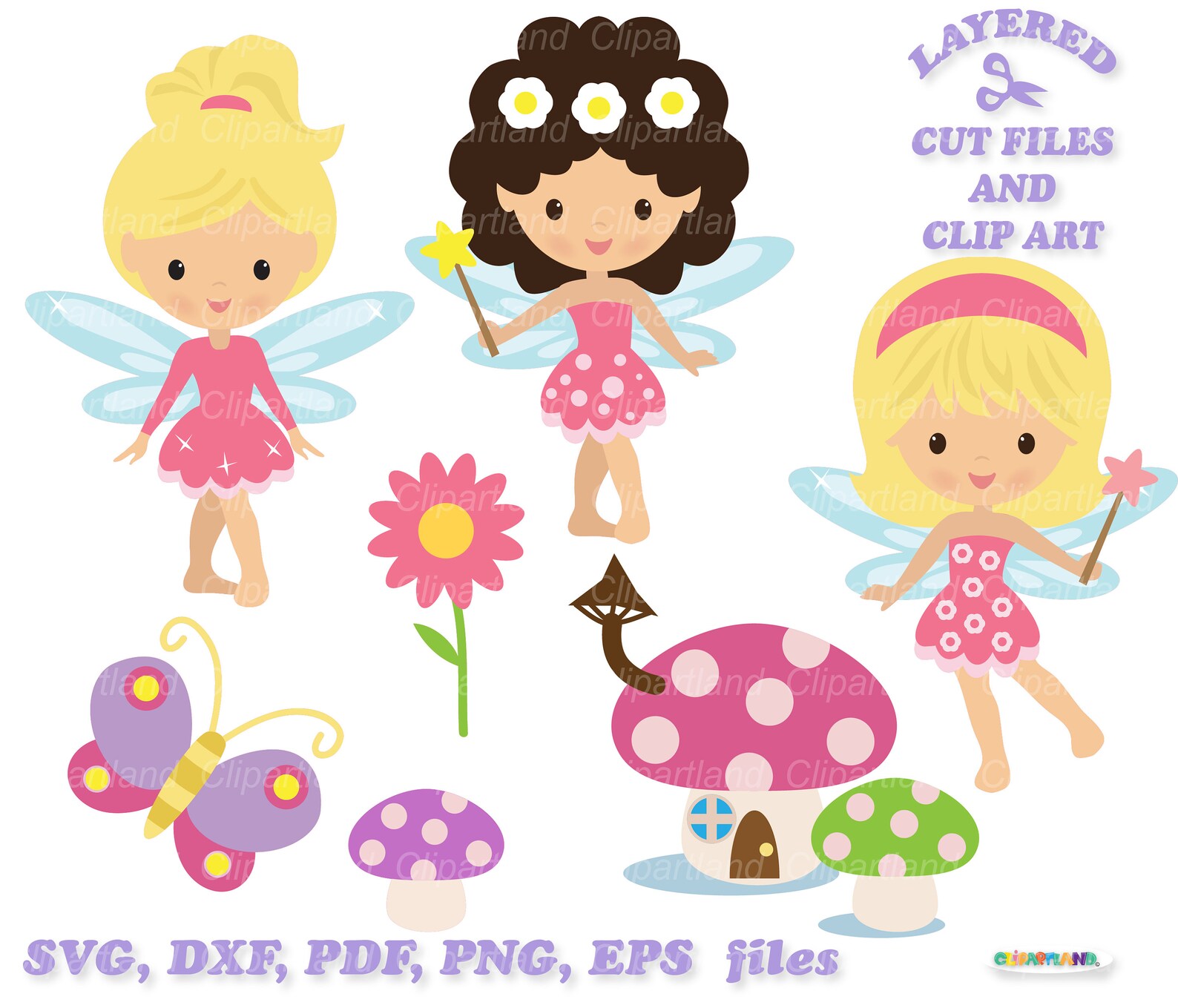 Cute Fairy SVG Cut Files: Clipart, Stickers (digital Download) - Etsy