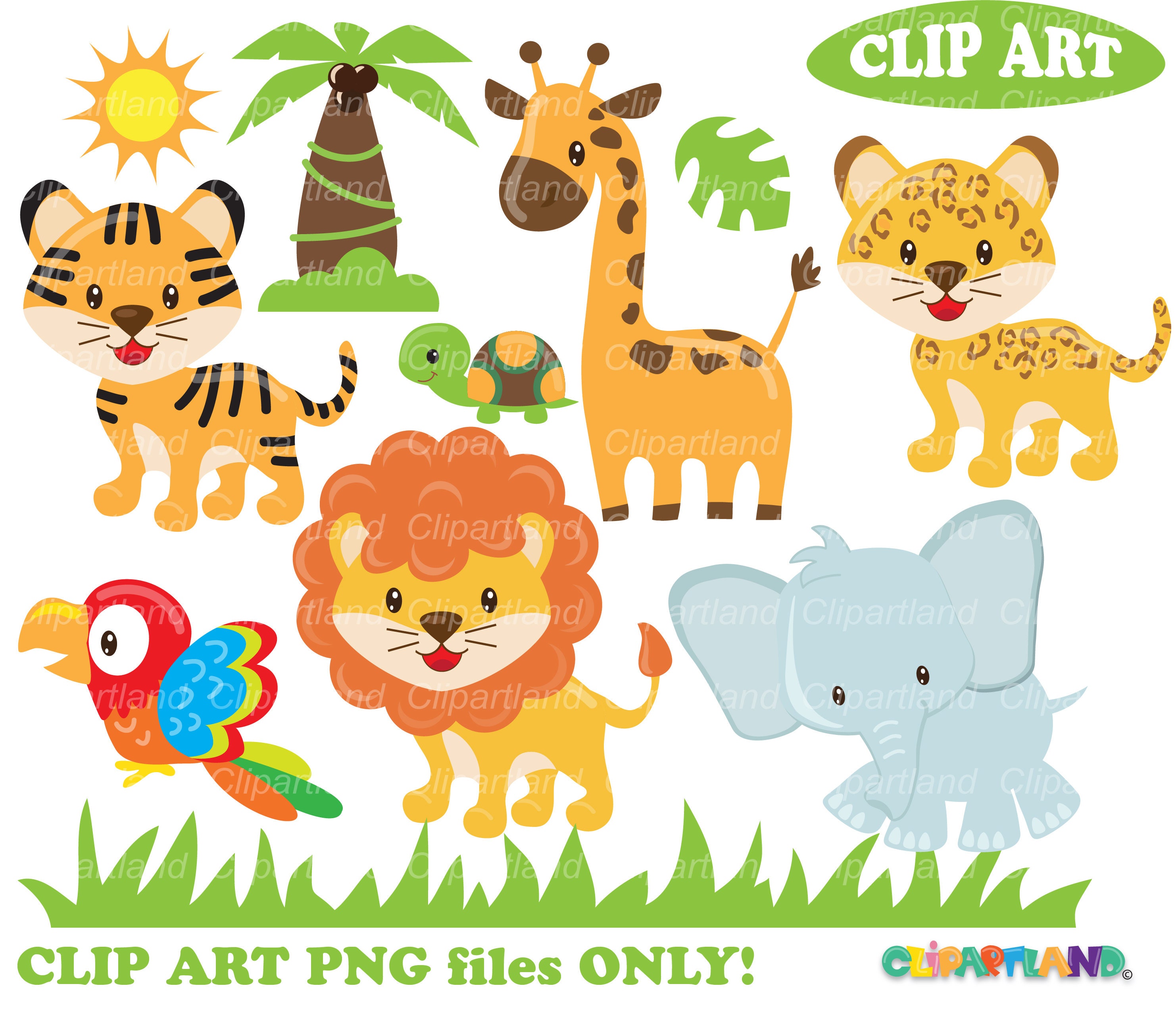 INSTANT Download. Jungle Animals Clip Art. CAN_ 39_animals. - Etsy INSTANT Download. Jungle Animals Clip Art. CAN_ 39_animals. - Etsy