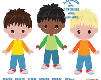 Cute Boy Clipart, Cut Files for Crafts (SVG, PDF, PNG)