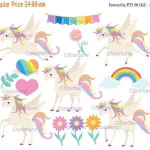 ON SALE INSTANT Download Personal and commercial use. Cu/_19 Cute unicorn clip art