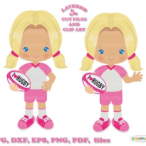 SOFORTIGER Download. Niedliches Rugby Mädchen als Schnittdatei und Clip Art. Persönliche und kommerzielle Nutzung. R_2.