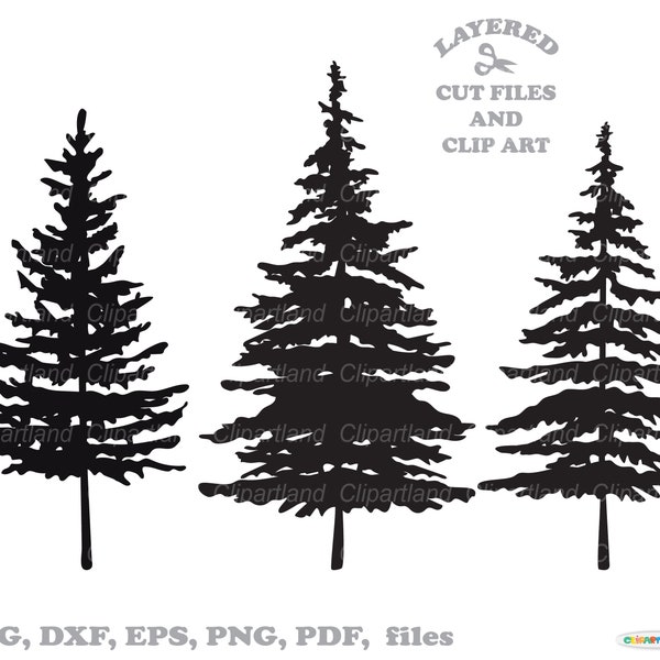 INSTANT Download. Christmas tree silhouette svg, dxf cut files and clip art. Personal and commercial use is included! C_6.