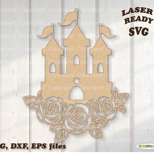 DIRECT downloaden. Bloemen prinsessenkasteel svg-bestand knippen voor laser. C_9.