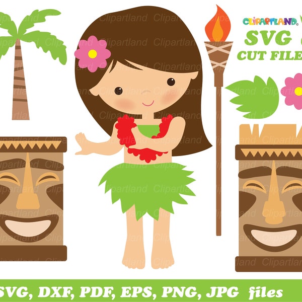 INSTANT Download. Hawaii hula dancer svg cut files. H_3. Personal and commercial use.