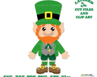 INSTANT Download. Patrick day. Cute leprechaun svg cut files and clip art. Personal and commercial use. L_8.